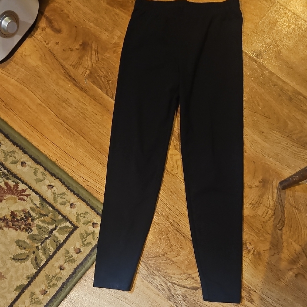 Lands End Black Leggings Size Med (10-12)
